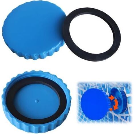 2 Pièces Fermeture hivernale pour piscines Intex,Bouchons d'hiver étanches pour Les Deux connexions, avec Joints Assortis, Antigel et Etanche (1/4)