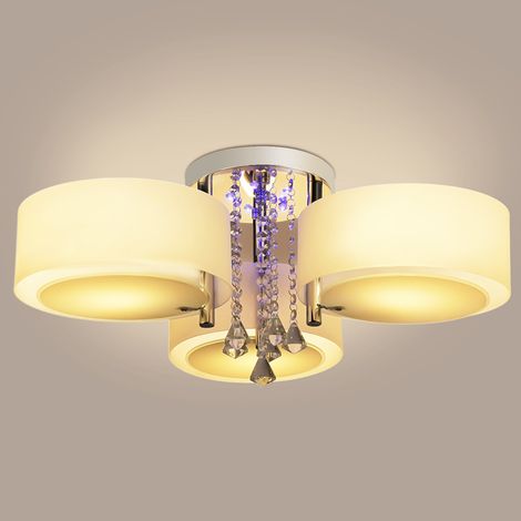 3 Flammig Plafonnier en Cristal LED Mini Lampe Lustre en Cristal Lustre de Plafonnier Moderne pour Salon Entrée Couloir Chambre Plafonnier Salon LED E27 [Classe énergétique A] (1/5)