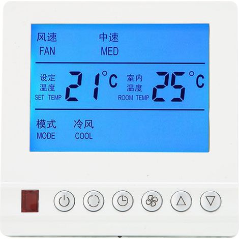 Thermostat à trois vitesses pour climatisation centrale AC220V, programmateur de température, contrôleur de température programmable à quatre tuyaux (1/5)