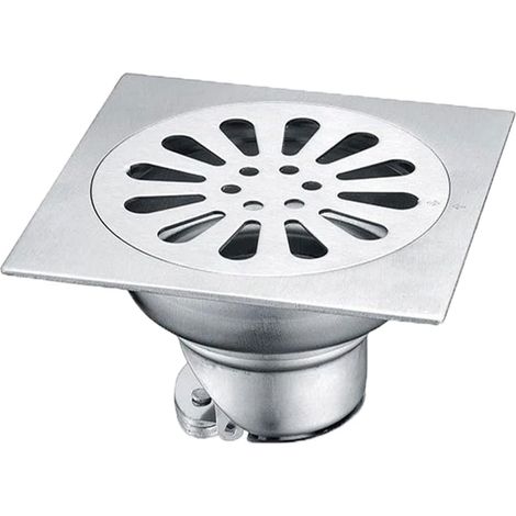 Bonde de sol carrée en acier inoxydable avec filtre anti odeur pour douche et salle de bain
