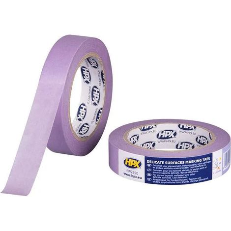 Ruban de masquage 25mm – 25m pour surfaces délicates – Faible adhérence pour peinture à base d'eau – Application précise – HPX
