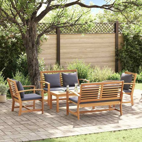 Garten-Sofa-Set Natur Teak-Massivholz vidaXL (1/5)