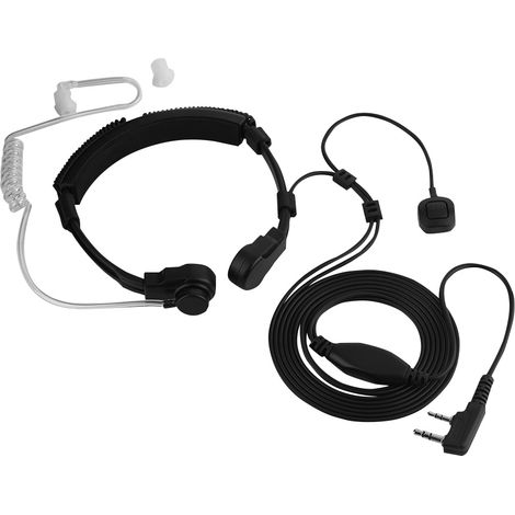 Casque à choc laryngé avec PTT extensible pour Baofeng UV-5R et BF-888S