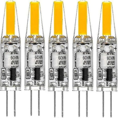 Ampoules LED G4 220 V 3 W 2700 K Blanc chaud 160 lm, en silicone, remplacent les lampes halogènes traditionnelles de 30 W, paquet de 5 (f2) (1/5)