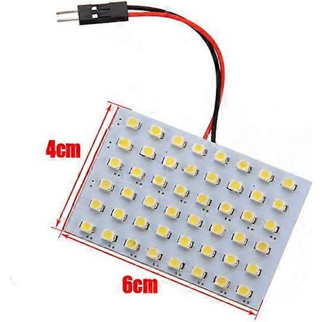 5 panneaux d'éclairage intérieur automobile, adaptateur pour plafonnier/ampoule double LED SMD T10 BA9S 48, panneau lumineux bleu 12 V (1/4)