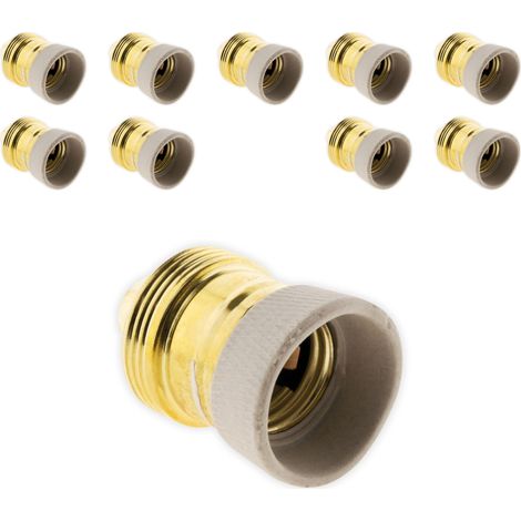Lot de 10 douillesE27 en laiton avec collerette porcelaine - Zenitech