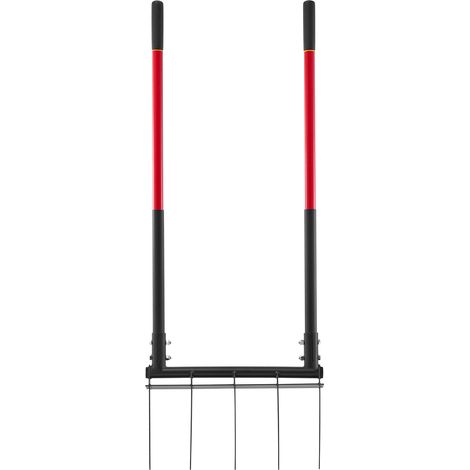 Mophorn Grelinette à 5 dents avec double manche en fibre de verre, fourche robuste en forme de U pour jardinage, compostage, transplantation et aération du sol (1/5)