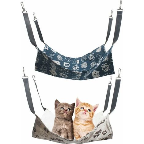 Hammock Chat - 35 x 35 cm - Tissu Respirant - Pour Fenêtre ou Cage - Lot de 2