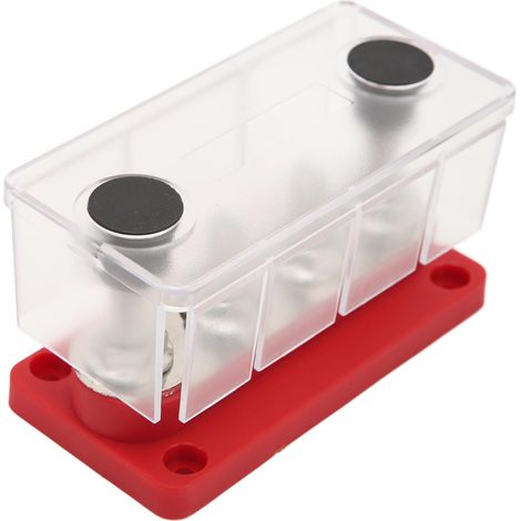 Bloc de distribution électrique 4 plots 12‑48V 150A en laiton nickelé rouge pour voitures camions camping-cars bateaux marins (1/5)