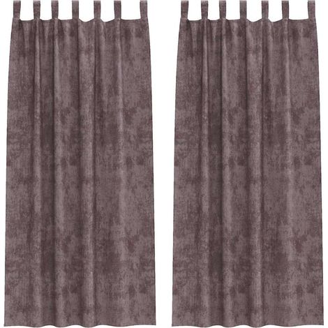 Rideaux en velours 2 pcs Marron 225 x 140 cm Velours (1/5)