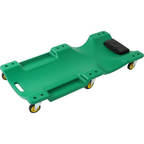 Chariot mécanicien roulant 40po plateau pour réparation auto avec éclairage LED roues pivotantes 360° repose-tête éponge et range-outils (1/5)