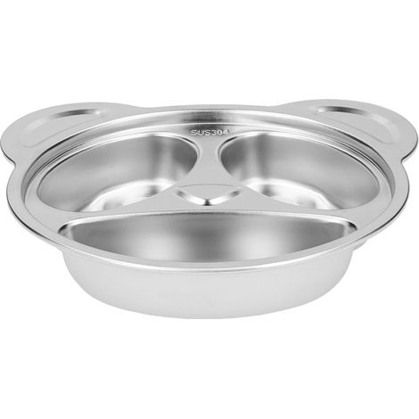 Assiette pour enfants en forme de panda, en acier inoxydable 304, idéale pour la maison, la maternelle et l'école. (1/5)