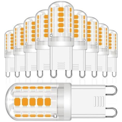 Ampoules LED G9, 3.5W Equivalent 30W Halogène Lampe, Blanc Chaud 2700K 380LM Sans Scintillement AC/DC 220V pour Chambre Salon Cuisine Jardin, Non Dimmable, Lot de 10dengyank (1/4)