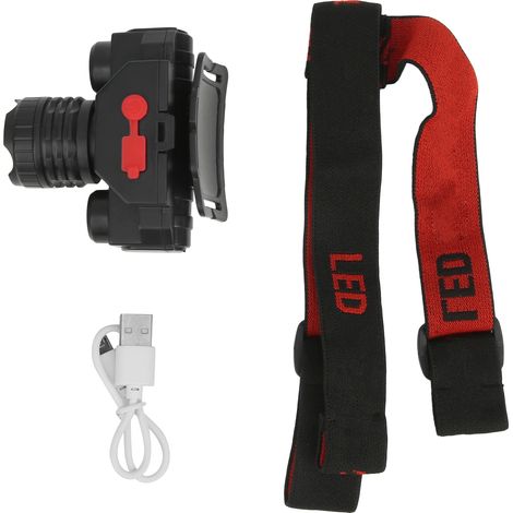 Wiederaufladbare LED-Stirnlampe mit USB-Anschluss für Joggen, Camping und Outdoor-Aktivitäten T6