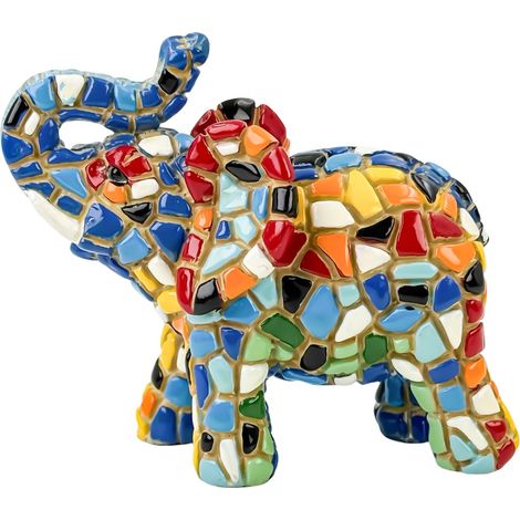 Statuina di elefante in resina multicolore - Pop Art moderna per oggetti da collezione e decorazioni per la casa