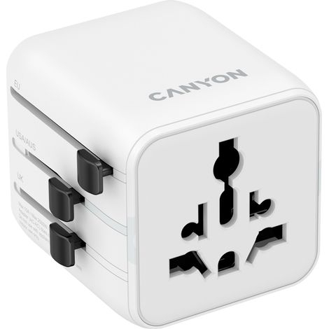 Adaptateur de voyage Canyon OnTour One UE/UK/US/AUS Blanc (1/5)