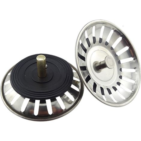 SHINING HOUSE 2 coladores de cesta universales de 8 cm, filtro de fregadero de cocina de acero inoxidable, tapón de fregadero de doble capa, escurridor, colador de fregadero para cocina y baño (1/5)