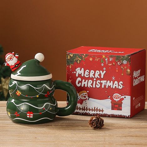 Tasse De Noël - Tasse En Céramique 400 Ml - Forme Bonhomme De Neige Et Père Noël - Idéal Pour Cadeaux De Fêtes - 1 Pièce (1/5)