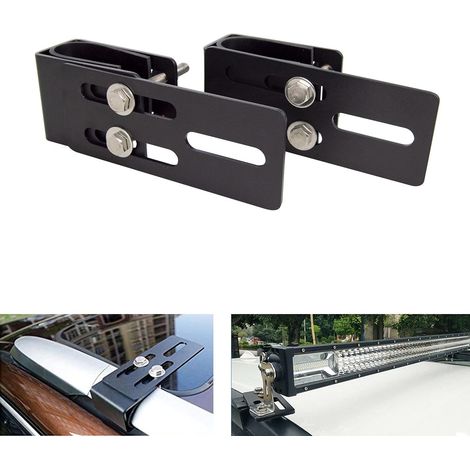 2 Pièces Support de Fixation de Barre LED, Support de Montage de Barre de Pare-chocs de Pare-chocs de Porte-bagages Portatif Réglable pour Voiture Camion 4x4 Offroad Véhicule (1/5)