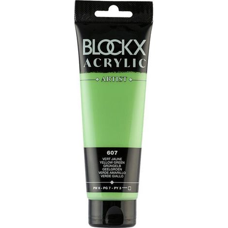 Peinture acrylique - Vert jaune - 607 - BLOCKX Artist - Qualité beaux-arts - Tube 120ml