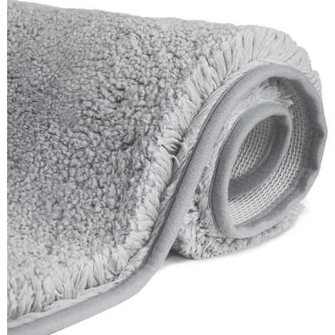 Tapis de Bain Antidérapant à Poils Longs en Microfibre, Tapis de Sol Lavable en Machine avec Microfibre Douces Absorbant l'eau pour la Baignoire, la Douche et la Salle de Bain (1/5)