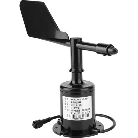 Capteur de Direction du Vent Anémorumbomètre 0‑5V 360° Sortie Signal Environnement Capteur Transmetteur Direction Vent Capteur Vent Plastique Polycarbonate (1/4)