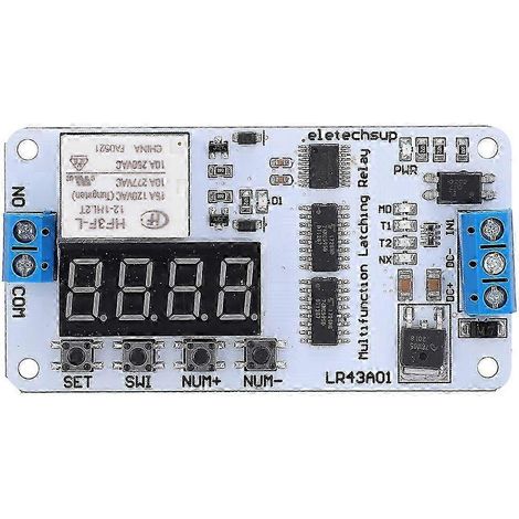 Relais-Schaltmodul DC 12V Elektromagnetische Verriegelungsimpulsverzögerung Elektronisches Bauteil LR43A01 (1/4)