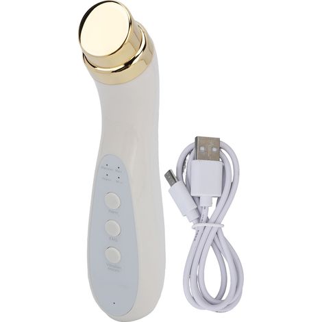 Soin visage tenseur liftant blanc - Appareil massage chaud vibrations EMS microcourants raffermissant peau (1/5)