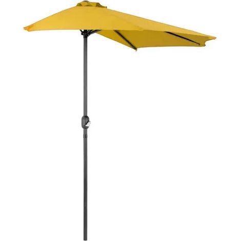 Ombrellone a mezzaluna 3 mt da muro esterno giardino  con palo centrale in alluminio Half Moon -  Yellow
