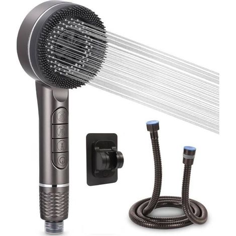 Shower Head with Filter, Shower Head with 1.5m Stainless Steel Hose, 3 Water Spray Modes, Shower Head with Holder, Water-saving High Pressure Shower Head MUMU (1/4)