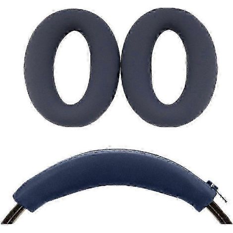 Coussinets d'oreille pour casque SONY WH-XB910N, étui de protection en silicone, pièces de rechange pour casque, bleu foncé. (1/5)
