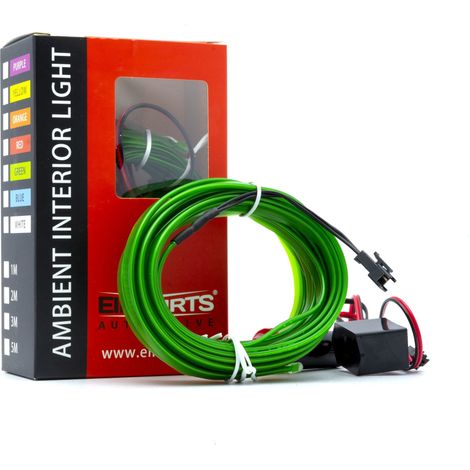 TIRA DE FIBRA ÓPTICA LED AMBIENTAL DE 5 m VERDE (1/4)