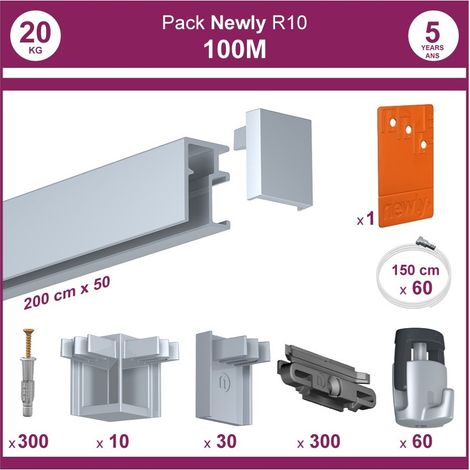 100 mètres Aluminium : Pack complet cimaise Newly R10 (1/5)