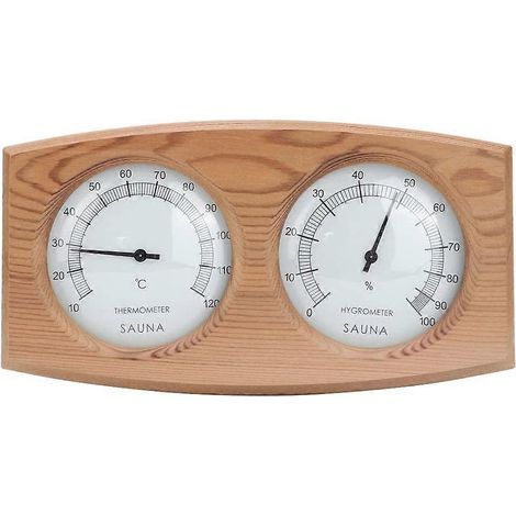 Thermomètre-hygromètre 2 en 1 pour sauna, en bois, avec accessoires pour sauna à vapeur. (1/5)