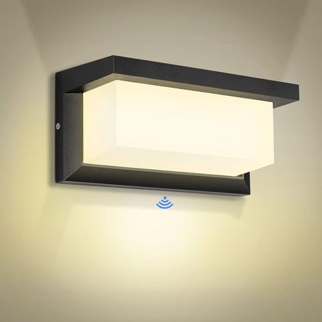 LED-Außenwandleuchte mit Bewegungsmelder, modernes warmweißes Licht, IP65 wasserdichte Wandleuchte für Hof, Garten, Terrasse, Patio, Villa, Flur (18W) (1/5)