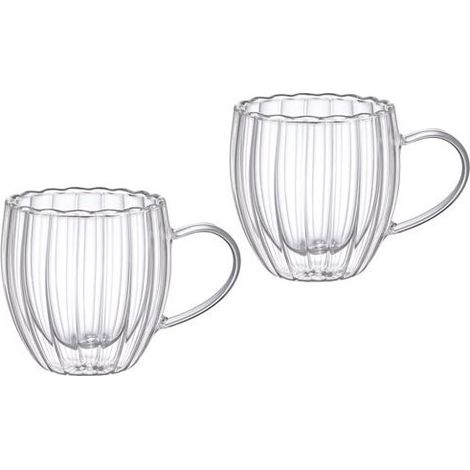 Set de 2 tasses double paroi Kyoto, isolation thermique optimale, pour fine dining, résistantes, finition élégante, adaptées à vos boissons chaudes et froides