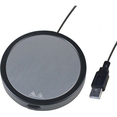 Chauffe-tasse à café pour bureau, chauffe-tasse à café USB pour café, thé, lait, plaque chauffante pour garder au chaud,noir (1/5)
