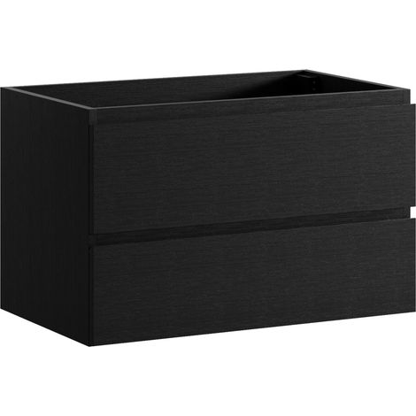 Meuble sous lavabo Angela 80cm - Badplaats - Noir bois - Armoire