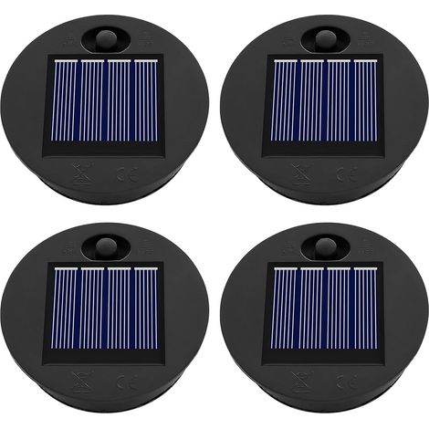 Lot de 4 Lampe Solaire de Rechange pour Lantern 7cm, Blanc Chaud, Remplacement de Couvercles Solaires, IP44 Panneau Solaire à LED pour Lanterne Solaire pour Jardin Extérieur Décoration (1/5)