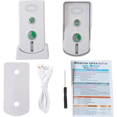 Sistema di videocitofono wireless, comunicazione full duplex, portata 500 m/1640 piedi, ricaricabile, sicurezza domestica, campanello intelligente per ufficio, bianco. (1/5)