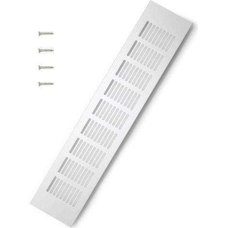 Grille D’aération en Aluminium à Encastrer, Grille de Ventilation 400 mm Angulaire pour la Ventilation des Placards et des Chambres (Argent) (1/5)