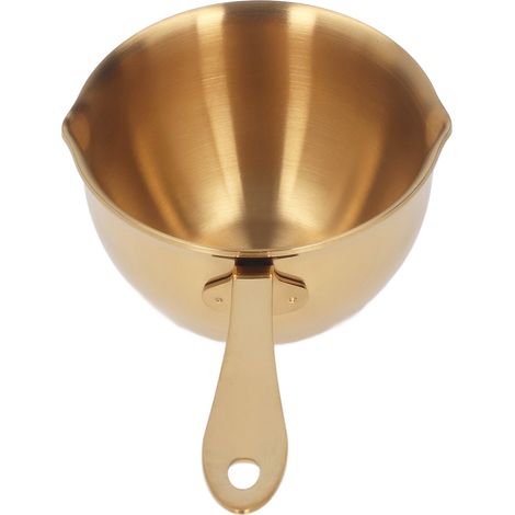 Professioneller Edelstahl-Kochtopf für den Hausgebrauch, mit Ausgießern für Milch, Schokolade und heißes Öl, goldfarben (1/5)
