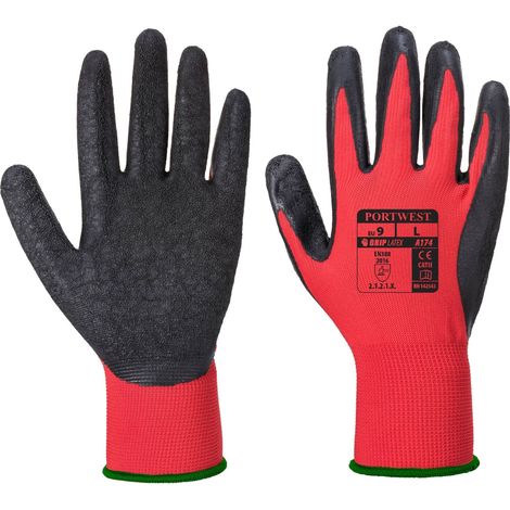 Guanti Rivestiti in Lattice Antiscivolo Flex Grip Rosso-Nero 11