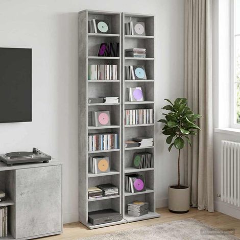 vidaXL CD Cabinet 2 pcs Concrete Grey 33 x 23.5 x 175 cm (1/5)