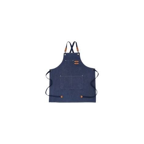 (Blu) Grembiule da cowboy con tasche per parrucchieri, imbianchini, giardinieri, stilisti per uomo e donna - Crezuo