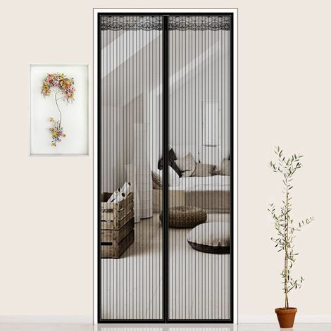 Rideau de porte anti-moustique, cloison magnétique, anti-insectes et anti-mouche, Velcro sans poinçon (1/4)