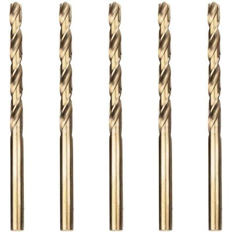 5pcs 5.0mm Foret Hélicoïdal Professional Forets à Métaux en Acier Inoxydable, Standard DIN 338
