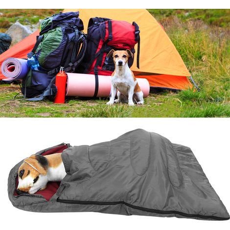 Sac de couchage imperméable pour chien, résistant à l'eau et durable, en polyester rouge foncé - Coussin chauffant pour animaux d'extérieur