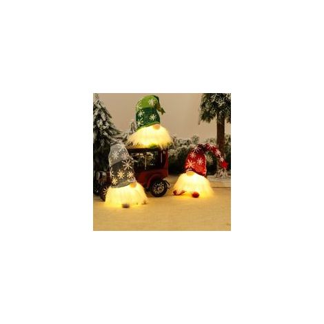 Beleuchtete Plüsch-Weihnachtselfen als Tischdekoration, Weihnachtsdekoration für den Innenbereich, handgefertigte schwedisch-skandinavische Ornamente (B) (1/5)