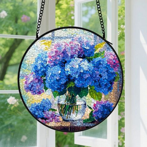 9cm Suspension Vitrail Fenêtre - Accroche-Soleil Floral Élégant, Jardin, Noël, Fête des Mères, Anniversaire. Cadeaux Femmes, Hommes, Mère, Grand-Mère, Tante, Amie (1/5)